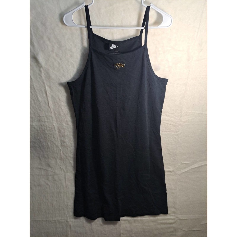 Nike Tank Body Con Dress Womens M NEW Black / Metallic Gold